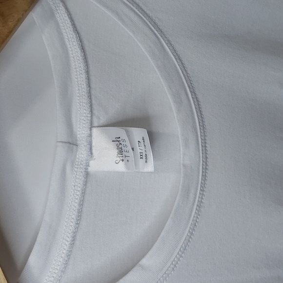 NWOT SMASH & TESS White Cotton T Shirt Boxy Bodysuit - Picture 4 of 7
